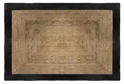 Favi Covor dreptunghiular din iută, 120 x 170 cm, împletit, cu chenar negru Ofertă