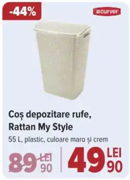 Carrefour Coş depozitare rufe, Rattan My Style Ofertă