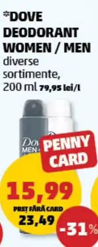 Penny DOVE DEODORANT WOMEN/MEN Ofertă