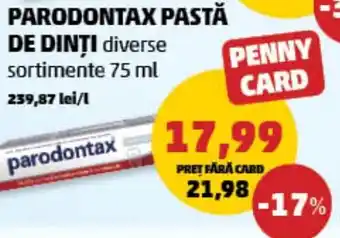 Penny PARODONTAX PASTĂ DE DINȚI Ofertă