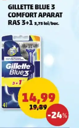 Penny GILLETTE BLUE 3 COMFORT APARAT RAS 3+1 Ofertă