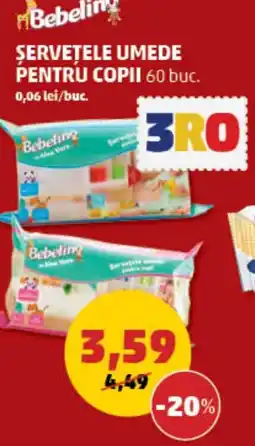 Penny ȘERVEȚELE UMEDE PENTRU COPII. Ofertă