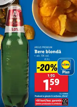 Lidl ARGUS PREMIUM Bere blondă Ofertă