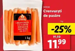 Lidl BARONI Crenvursti de pasăre Ofertă