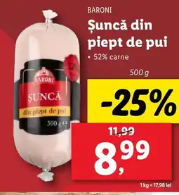 Lidl BARONI Şuncă din piept de pui Ofertă