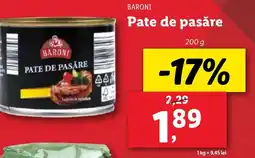 Lidl BARONI Pate de pasăre Ofertă