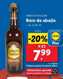 Lidl ABBAYE DE VAUCLAIR Bere de abație 0.75L Ofertă