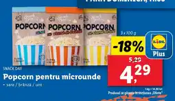 Lidl SNACK DAY Popcorn pentru microunde Ofertă