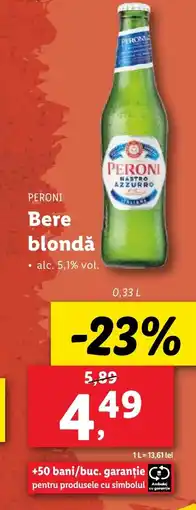 Lidl PERONI Bere blondǎ 0.33L Ofertă
