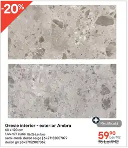 Gresie interior - exterior Ambra