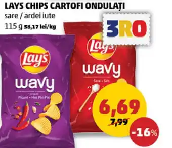 Penny LAYS CHIPS CARTOFI ONDULAȚI Ofertă