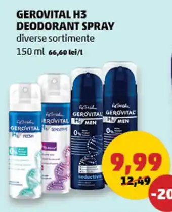 Penny GEROVITAL H3 DEODORANT SPRAY Ofertă