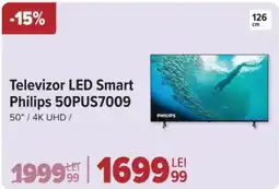 Carrefour Televizor LED Smart Philips 50PUS7009 Ofertă