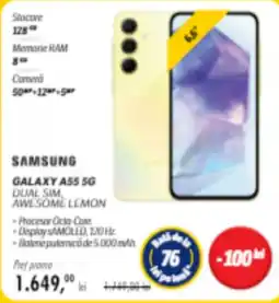 Flanco SAMSUNG GALAXY A55 5G DUAL SIM AWESOME LEMON Ofertă
