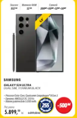 Flanco SAMSUNG GALAXY S24 ULTRA DUAL SIM, TITANIUM BLACK Ofertă