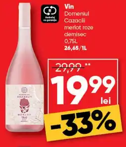 PROFI Vin Domeniul Cazaclii merlot roze demisec 0.75L. Ofertă
