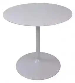 Favi Masa rotunda cu blat din lemn 80x80x75 cm alba Ofertă