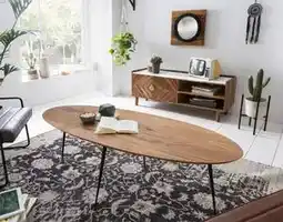 Favi Masuta de cafea ovala din salcam This&That 150x60x45 cm maro Ofertă