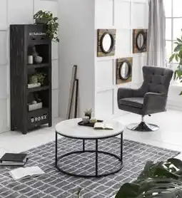 Favi Masuta de cafea rotunda din marmura This&That 85x85x48 cm alba Ofertă