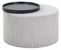 Favi Masuta de cafea rotunda din MDF/tesatura 70 cm gri Ofertă