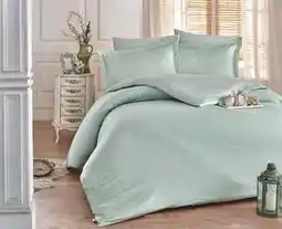 Favi Set Lenjerie de pat double din Satin, Mare Verde, 220x200 cm Ofertă