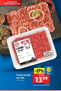 Lidl Carne tocată de vitǎ Ofertă