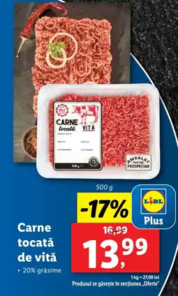 Lidl Carne tocată de vitǎ Ofertă