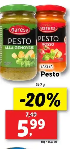 Lidl BARESA Pesto Ofertă