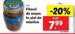 Lidl NIXE Fileuri de anşoa în ulei de măsline Ofertă