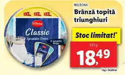 Lidl MILBONA Brânză topitǎ triunghiuri Ofertă