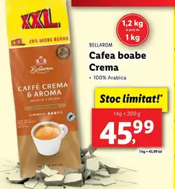 Lidl BELLAROM Cafea boabe Crema Ofertă