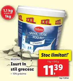 Lidl MILBONA Iaurt în stil grecesc Ofertă
