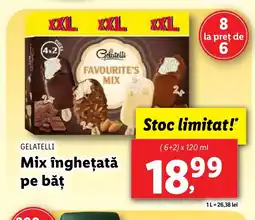 Lidl GELATELLI Mix îngheţată pe băt Ofertă