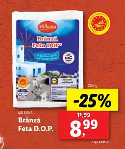 Lidl MILBONA Brânză Feta D.O.P. Ofertă