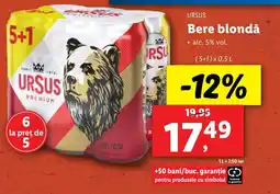 Lidl URSUS Bere blondǎ Ofertă