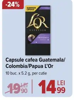 Carrefour Capsule cafea Guatemala/ Colombia/Papua L'Or Ofertă
