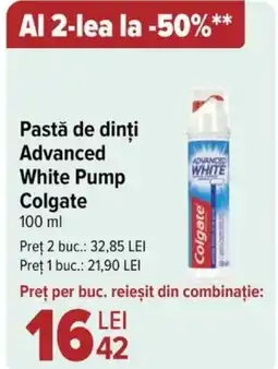 Carrefour Pastă de dinți Advanced White Pump Colgate Ofertă