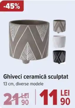 Carrefour Ghiveci ceramică sculptat Ofertă