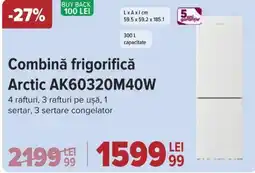 Carrefour Combină frigorifică Arctic AK60320M40W Ofertă