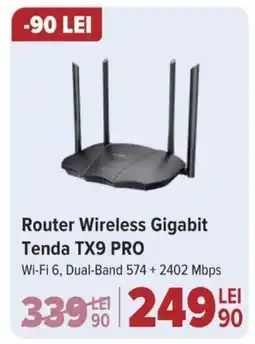 Carrefour Router Wireless Gigabit Tenda TX9 PRO Ofertă