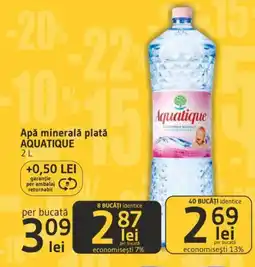 Supeco Apă minerală plată AQUATIQUE 2L Ofertă
