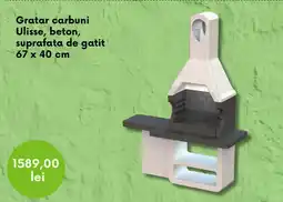 Gratar carbuni Ulisse, beton, suprafata de gatit 67 x 40 cm