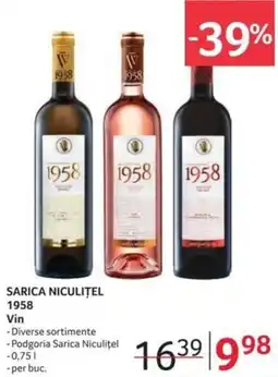 Selgros SARICA NICULIȚEL 1958 Vin Ofertă