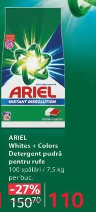 Selgros ARIEL Whites + Colors Detergent pudră pentru rufe Ofertă