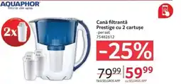 Selgros Cană filtrantă Prestige cu 2 cartuşe Ofertă