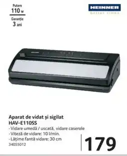 Selgros Aparat de vidat şi sigilat HAV-E110SS Ofertă
