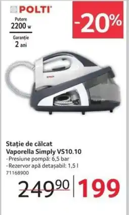 Selgros Stație de călcat Vaporella Simply VS10.10 Ofertă