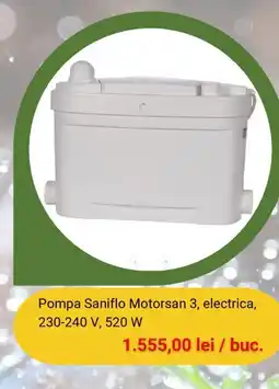 Pompa Saniflo Motorsan 3, electrica, 230-240 V, 520 W