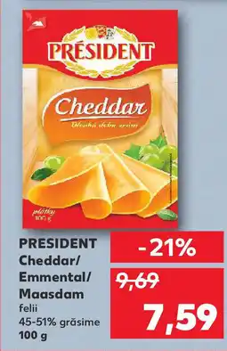 PRESIDENT Cheddar/ Emmental/ Maasdam