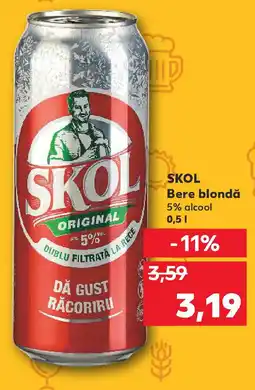 Kaufland SKOL Bere blondă 5% alcool 0,5L Ofertă